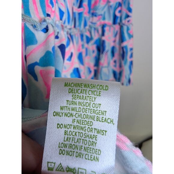 Lilly Pulitzer Loro Swing Dress Skim Blue Reel Nauti Nautical Summer Boho Size S - Picture 7 of 8